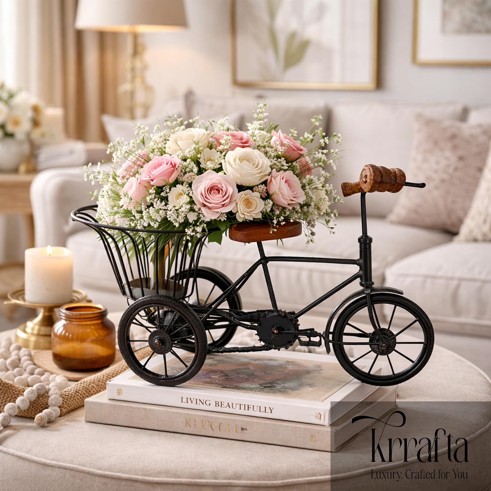 Buy Vintage Cycle Flower Vase Stand | Decorative Tricycle Planter